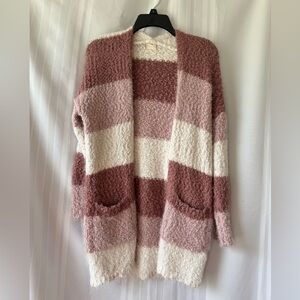 Altar'd State Women's Striped Open Front Cardigan Sweater Size XS Oversized EUC